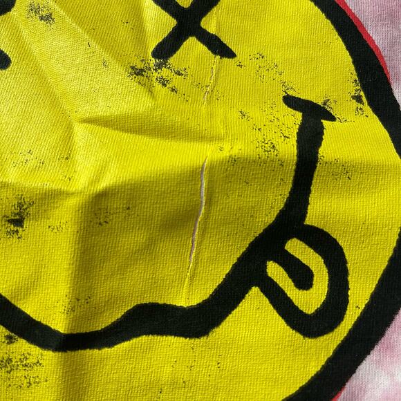 Officially Licensed Nirvana Nevermind Smiley Grunge Tee Pink Tie Dye Large NWOT - Picture 6 of 7